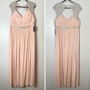 NWT ADRIANNA PAPELL DRESS GOWN PINK MOTHER OF THE BRIDE EVENING FORMAL WEDDING